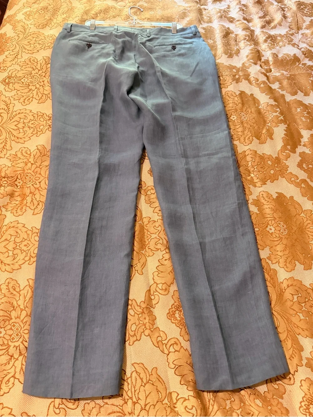 Todd Synder New York Men’s 100% Linen Slacks, Gray, Flat Front, NWT, Sz 36 x 34